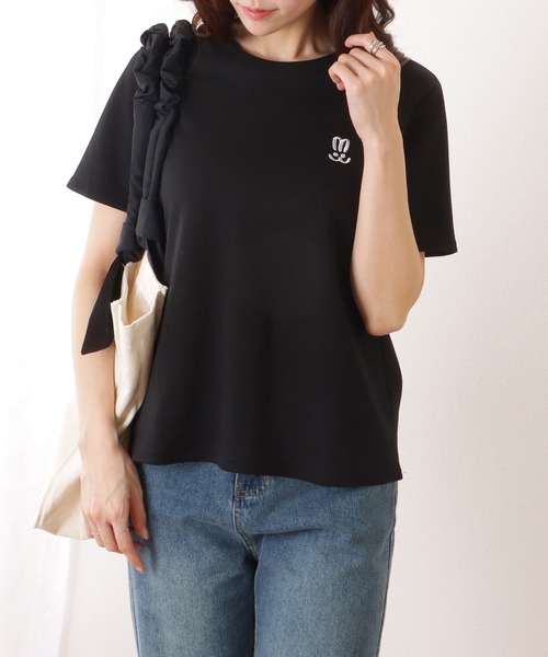 セール】ラウンドネック ワンポイント ベーシック 半袖 Tシャツ