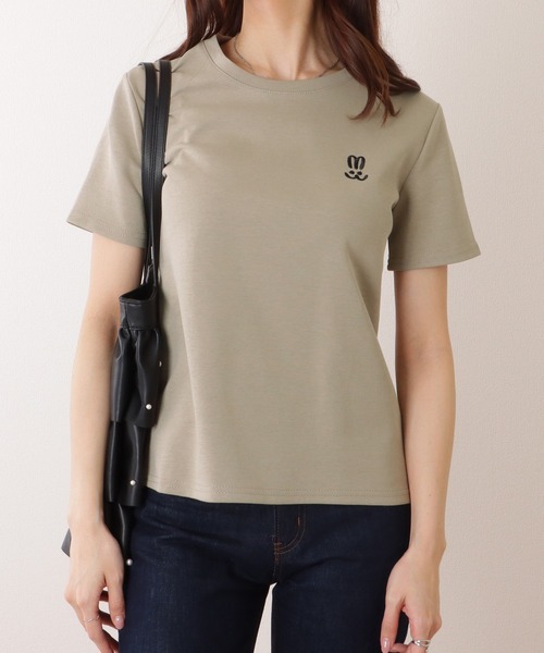 Lace Ladies（レースレディース）の「ラウンドネック ワンポイント ベーシック 半袖 Tシャツ（Tシャツ/カットソー・レディース・ベージュ/ホワイト/ブラック・S/M/XL）」の9枚目の写真