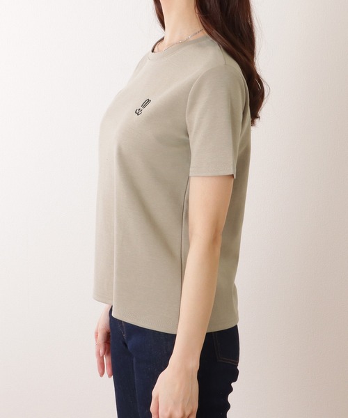 セール】ラウンドネック ワンポイント ベーシック 半袖 Tシャツ