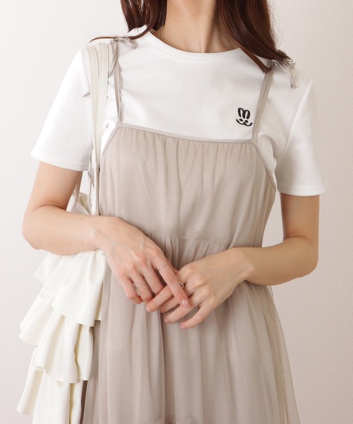 Lace Ladies（レースレディース）の「ラウンドネック ワンポイント ベーシック 半袖 Tシャツ（Tシャツ/カットソー・レディース・ベージュ/ホワイト/ブラック・S/M/XL）」の18枚目の写真