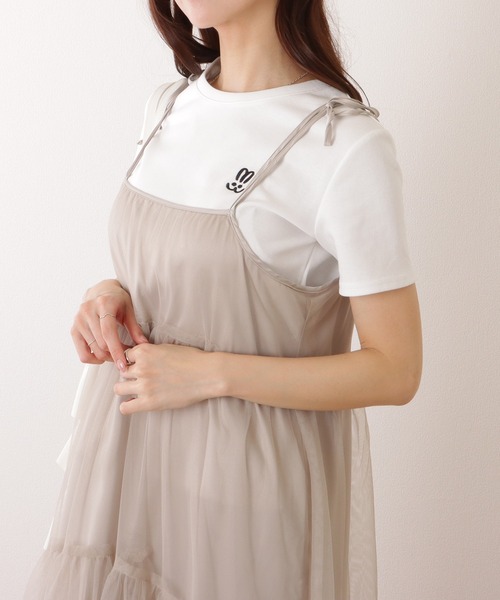 Lace Ladies（レースレディース）の「ラウンドネック ワンポイント ベーシック 半袖 Tシャツ（Tシャツ/カットソー・レディース・ベージュ/ホワイト/ブラック・S/M/XL）」の19枚目の写真
