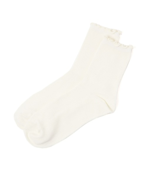 GLOBAL WORK(グローバルワーク)の「抗菌防臭リブメロウソックス/109641(ソックス/靴下・レディース・ブラック/ベージュ/オレンジ/ブルー/アイボリー・FREE)」の2枚目の写真