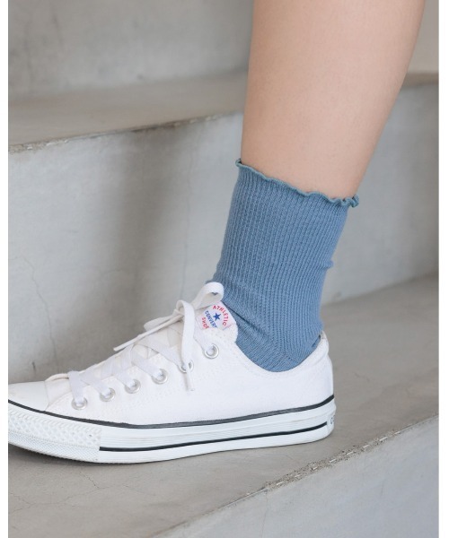 GLOBAL WORK(グローバルワーク)の「抗菌防臭リブメロウソックス/109641(ソックス/靴下・レディース・ブラック/ベージュ/オレンジ/ブルー/アイボリー・FREE)」の5枚目の写真