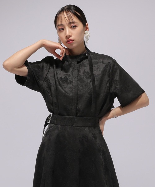 HARE(ハレ)の「ジャガードボウタイシャツ(HARE)(シャツ/ブラウス・レディース・グレー/ブラック/グリーン/ネイビー・FREE)」の16枚目の写真