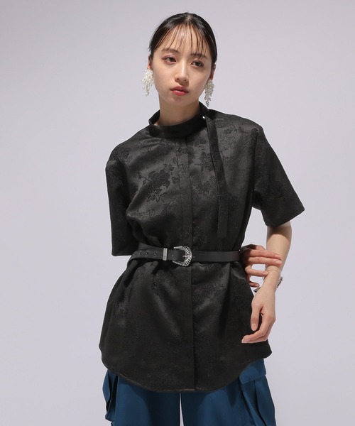 HARE(ハレ)の「ジャガードボウタイシャツ(HARE)(シャツ/ブラウス・レディース・グレー/ブラック/グリーン/ネイビー・FREE)」の18枚目の写真