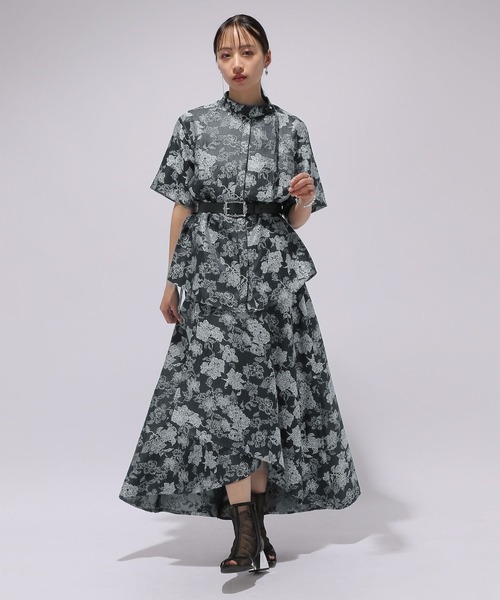 HARE(ハレ)の「ジャガードボウタイシャツ(HARE)(シャツ/ブラウス・レディース・グレー/ブラック/グリーン/ネイビー・FREE)」の12枚目の写真