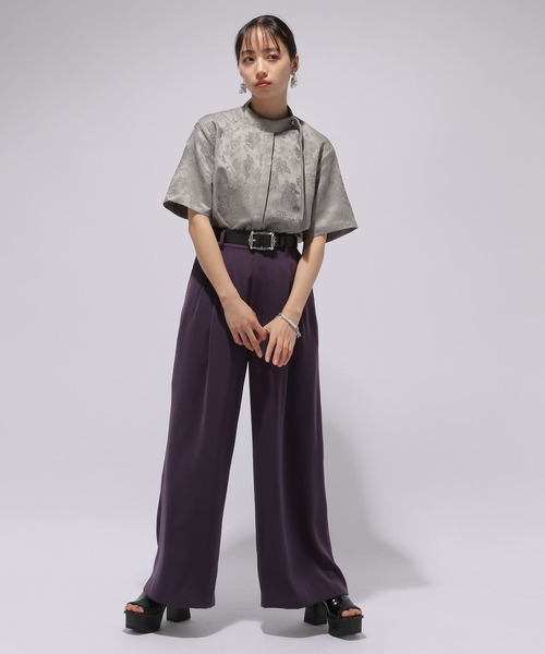 HARE(ハレ)の「ジャガードボウタイシャツ(HARE)(シャツ/ブラウス・レディース・グレー/ブラック/グリーン/ネイビー・FREE)」の8枚目の写真