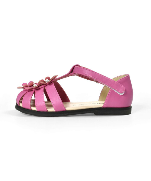 BeBe(ベベ)の「フラワーモチーフメッシュストラップサンダル(15~21cm)(サンダル・キッズ・ピンク/グレー・16.0cm/17.0cm/18.0cm/19.0cm/20.0cm/21.0cm/15.0cm)」の7枚目の写真