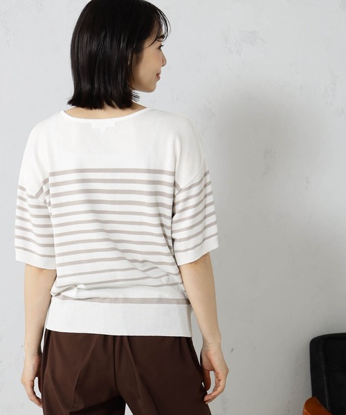 FOUND GOOD（ファウンドグッド）の「サラサラニットVネックプルオーバー（ニット/セーター・レディース・ホワイト系5/グリーン系5/ベージュ/ブルー系5/イエロー系5/グレー系1/ブラウン系/ブラック/グレー系/パープル系2・S/M/L）」の5枚目の写真