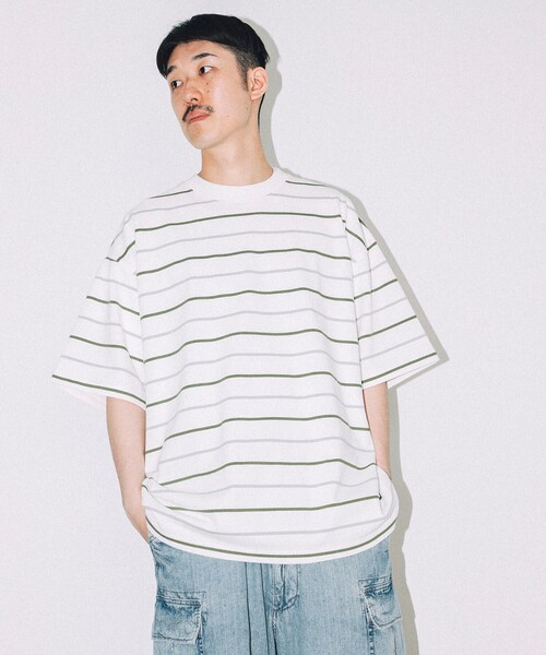 BEAMS T(ビームスティー)の「ONEITA / Border T-shirt(Tシャツ/カットソー・メンズ・ホワイト/ブラック・S/L/M/XL)」の5枚目の写真