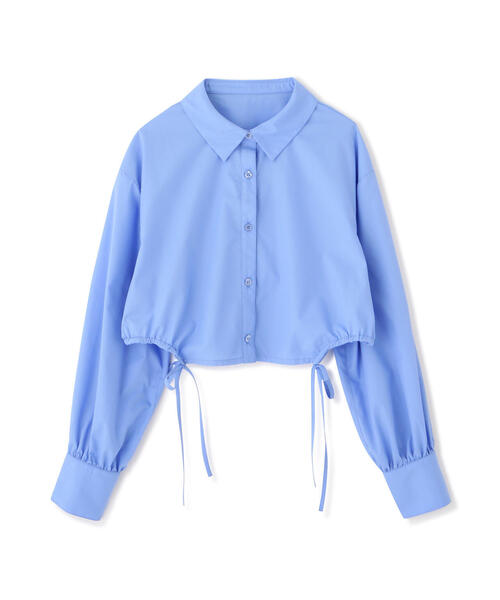 FREE'S MART（フリーズマート）の「◇裾ドロストカッティングショート丈シャツ（シャツ/ブラウス・レディース・ブルー/ホワイト・FREE）」の8枚目の写真