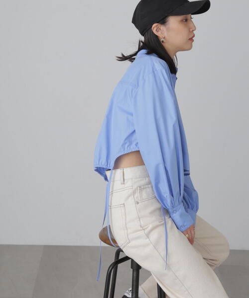 FREE'S MART（フリーズマート）の「◇裾ドロストカッティングショート丈シャツ（シャツ/ブラウス・レディース・ブルー/ホワイト・FREE）」の15枚目の写真
