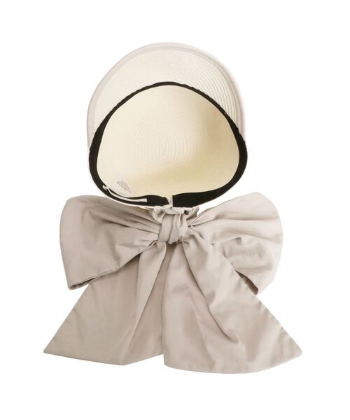 MERCURYDUO（マーキュリーデュオ）の「ビッグリボンペーパーキャップ（キャップ・レディース・アイボリー/ブラック・FREE）」の7枚目の写真