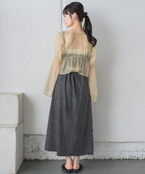 RETRO GIRL(レトロガール)の「フロントリボンシアーBL(シャツ/ブラウス・レディース・ブルー/ホワイト/イエロー/グリーン・FREE)」の18枚目の写真