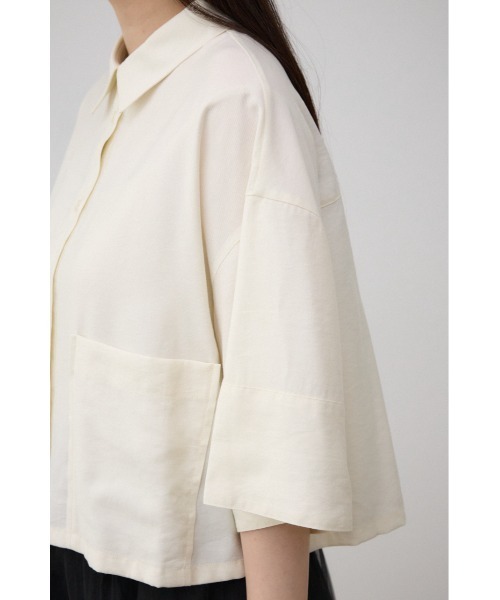 AZUL by moussy(アズールバイマウジー)の「ワイドスリーブ五分袖ツイルシャツ(シャツ/ブラウス・レディース・ブラック/アイボリー・FREE)」の11枚目の写真