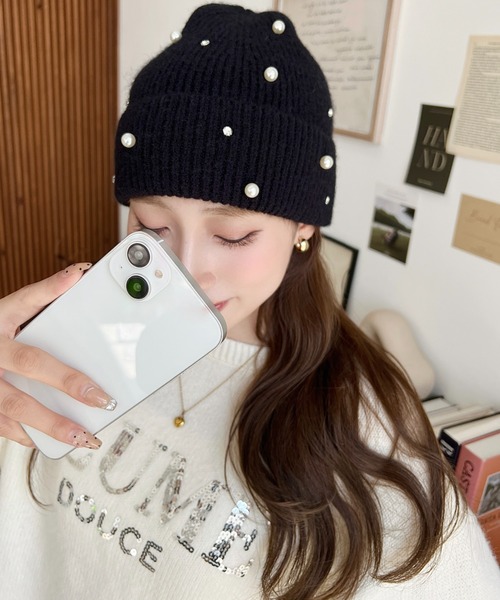 Rady パール ビジュー LOVE アンゴラ ニット キャップ 完売 新作 Rady パール ビジュー LOVE アンゴラ ニット キャップ 完売 新作