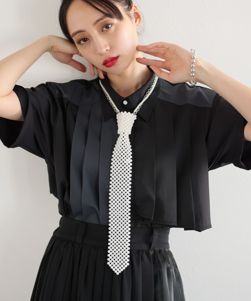 HARE(ハレ)の「パールネクタイネックレス(HARE)(ネックレス・レディース・ホワイト・FREE)」の5枚目の写真