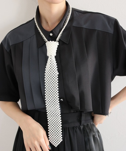 HARE(ハレ)の「パールネクタイネックレス(HARE)(ネックレス・レディース・ホワイト・FREE)」の6枚目の写真