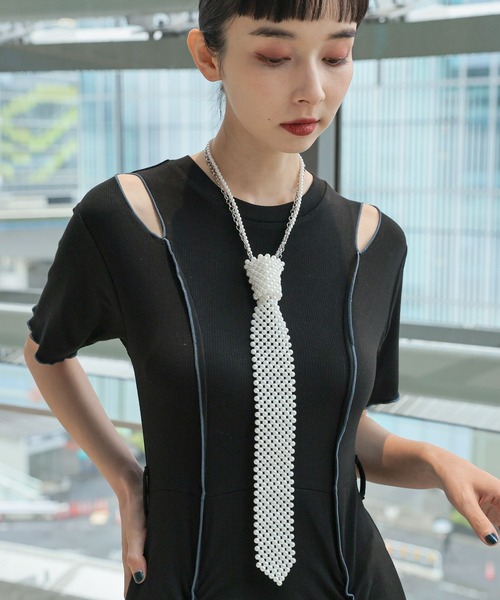 HARE(ハレ)の「パールネクタイネックレス(HARE)(ネックレス・レディース・ホワイト・FREE)」の9枚目の写真