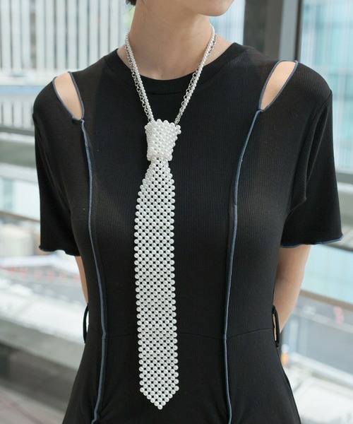 HARE(ハレ)の「パールネクタイネックレス(HARE)(ネックレス・レディース・ホワイト・FREE)」の10枚目の写真