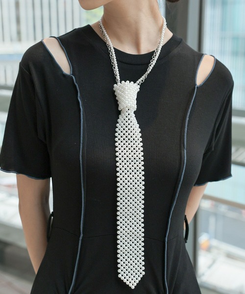 HARE(ハレ)の「パールネクタイネックレス(HARE)(ネックレス・レディース・ホワイト・FREE)」の11枚目の写真