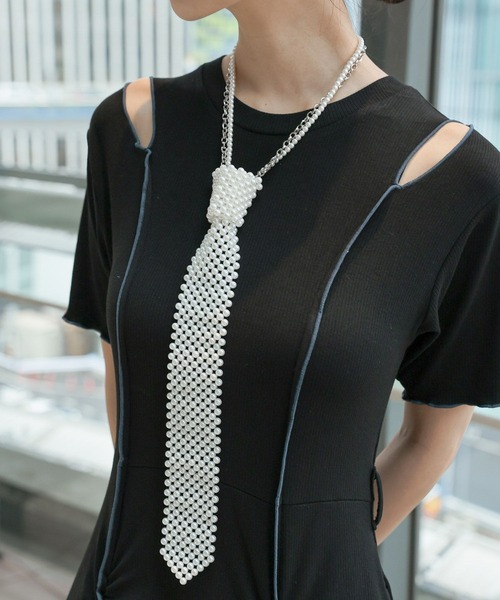 HARE(ハレ)の「パールネクタイネックレス(HARE)(ネックレス・レディース・ホワイト・FREE)」の12枚目の写真