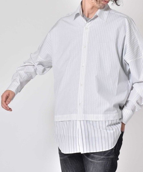 meagratia（メアグラーティア）の「dolman wide shirts（シャツ/ブラウス・レディース・ネイビー/ホワイト・2）」の2枚目の写真