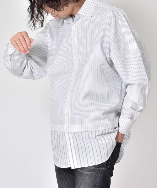 meagratia（メアグラーティア）の「dolman wide shirts（シャツ/ブラウス・レディース・ネイビー/ホワイト・2）」の5枚目の写真