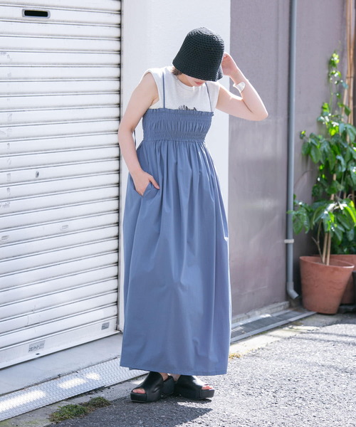 KBF（ケイビーエフ）の「シャーリングキャミワンピース（ワンピース