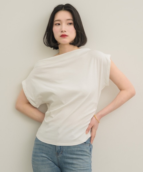 2wayワンショルダーフレンチスリーブカットソー（Tシャツ/カットソー  