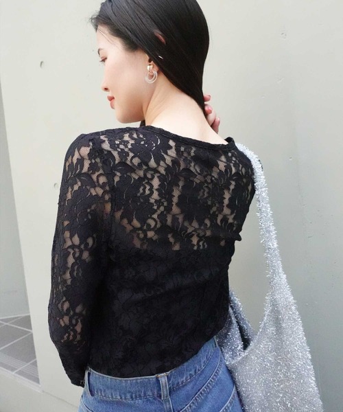 tシャツ シアーレースカットソー レディース 女性レース花 Tシャツ透明メッシュレディーストップスシアー