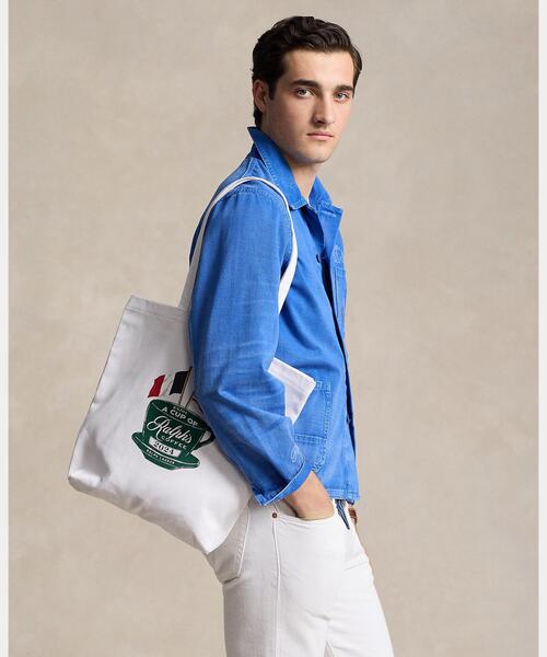 POLO RALPH LAUREN（ポロ ラルフ ローレン）の「Ralph's Coffee フラッグ ツイル トート（トートバッグ・メンズ・ホワイト・ONE）」の6枚目の写真