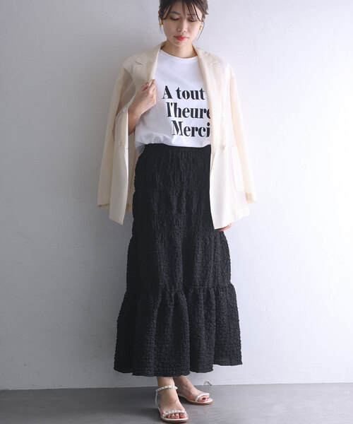 La TOTALITE（ラトータリテ）の「【MARILYN MOON/マリリンムーン】puffy jacquard skirt（スカート・レディース・ブラック/ブルー系その他・FREE）」の4枚目の写真