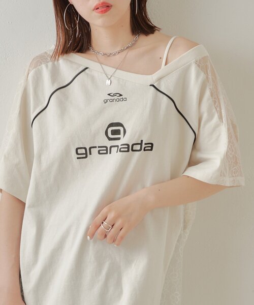 Chico（チコ）の「レース切替ワンショルゲームT（Tシャツ/カットソー