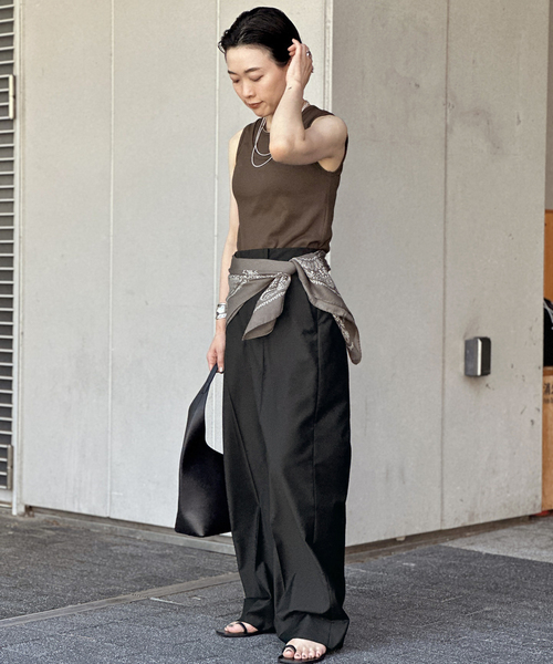 AP STUDIO（エーピーストゥディオ）の「Light T/R wide Pants（スラックス・レディース・ブラック・34/36/38/40）」の11枚目の写真