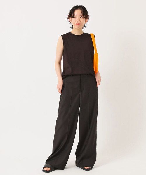 AP STUDIO（エーピーストゥディオ）の「Light T/R wide Pants（スラックス・レディース・ブラック・34/36/38/40）」の3枚目の写真