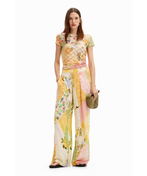 Desigual（デシグアル）の「パッチワークフローラル パラッツォパンツ（その他パンツ・レディース・マルチ・S/M/L/XL/XS）」の4枚目の写真