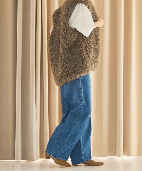 coen(コーエン)の「ペインターカーブデニムパンツ(デニムパンツ・レディース・ダークグレー/コバルトブルー・L/S/M)」の21枚目の写真