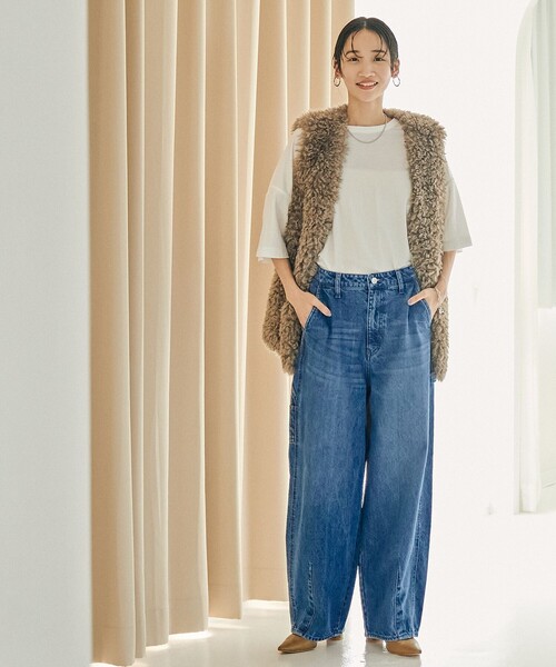 coen(コーエン)の「ペインターカーブデニムパンツ(デニムパンツ・レディース・ダークグレー/コバルトブルー・L/S/M)」の19枚目の写真