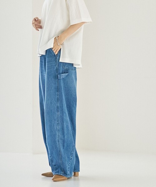 coen(コーエン)の「ペインターカーブデニムパンツ(デニムパンツ・レディース・ダークグレー/コバルトブルー・L/S/M)」の18枚目の写真