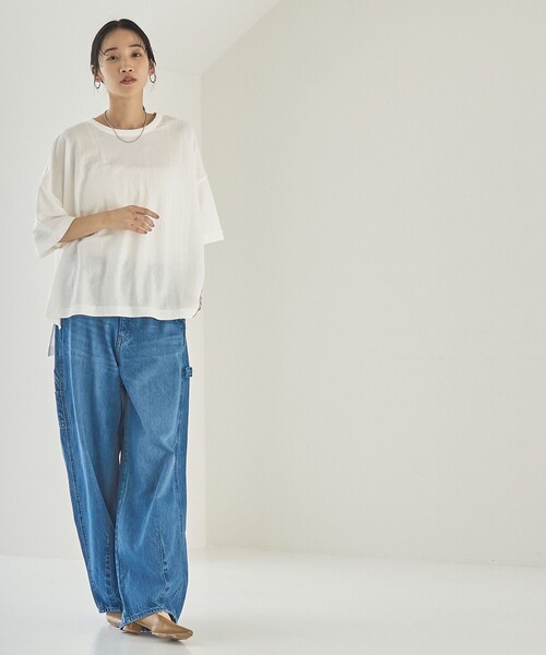 coen(コーエン)の「ペインターカーブデニムパンツ(デニムパンツ・レディース・ダークグレー/コバルトブルー・L/S/M)」の17枚目の写真