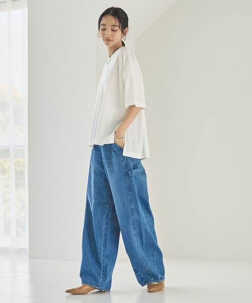 coen(コーエン)の「ペインターカーブデニムパンツ(デニムパンツ・レディース・ダークグレー/コバルトブルー・L/S/M)」の16枚目の写真