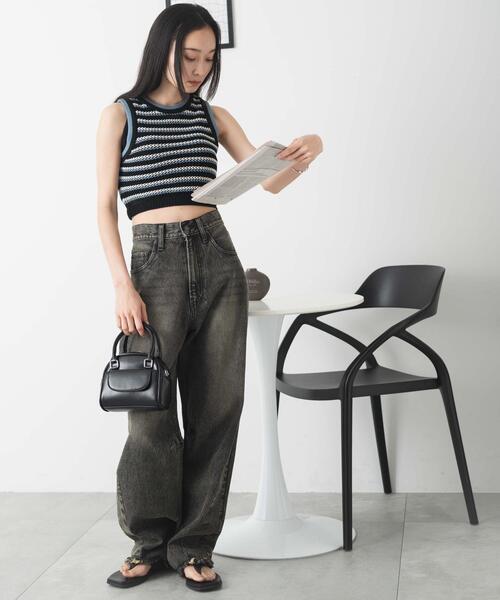 WEGO(ウィゴー)の「WEGO/メッシュタンク(ニット/セーター・レディース・ブルー/オレンジ・FREE)」の8枚目の写真