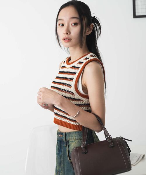 WEGO(ウィゴー)の「WEGO/メッシュタンク(ニット/セーター・レディース・ブルー/オレンジ・FREE)」の11枚目の写真