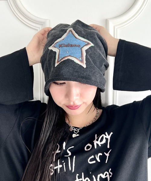 スターチーム ニット　ビーニー 黒 スターチーム ニット ビーニー 黒 スターチームstar team ニット帽