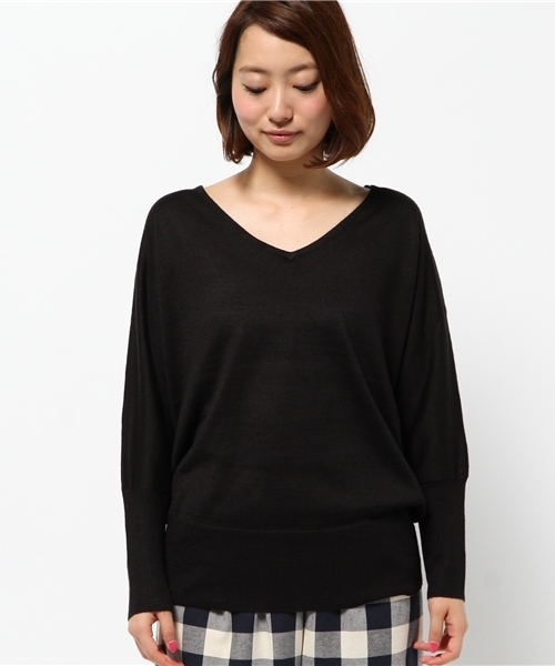 Discoat Parisien（ディスコートパリシアン）の「アンチピリングVドルマン（ニット/セーター・レディース・グリーン/アイボリー/グレー/ブラック/その他19/レッド・MEDIUM/LARGE）」の7枚目の写真