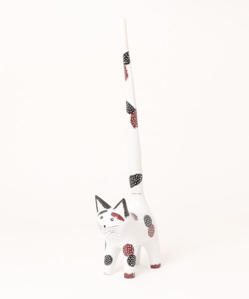 チャイハネ（チャイハネ）の「【チャイハネ】バリネコ ロールペーパーホルダー45（インテリア雑貨・レディース・ブラウン/グレー/ブラック/ホワイト×ブラック・FREE）」の2枚目の写真