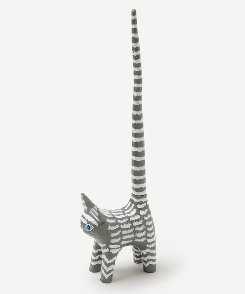 チャイハネ（チャイハネ）の「【チャイハネ】バリネコ ロールペーパーホルダー45（インテリア雑貨・レディース・ブラウン/グレー/ブラック/ホワイト×ブラック・FREE）」の7枚目の写真