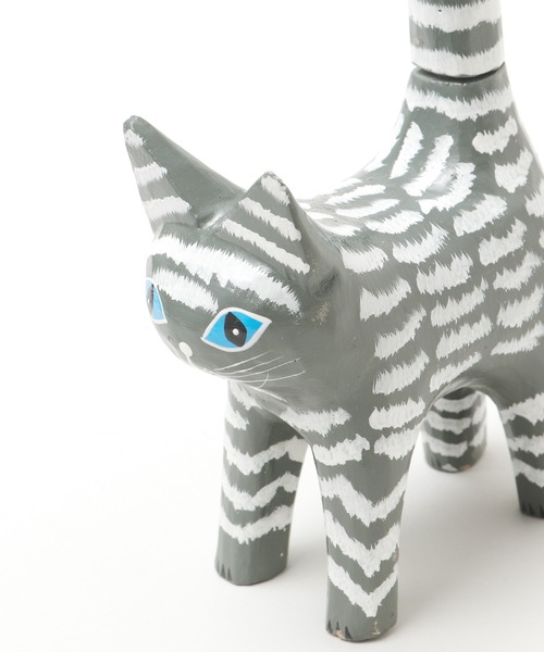 チャイハネ（チャイハネ）の「【チャイハネ】バリネコ ロールペーパーホルダー45（インテリア雑貨・レディース・ブラウン/グレー/ブラック/ホワイト×ブラック・FREE）」の6枚目の写真