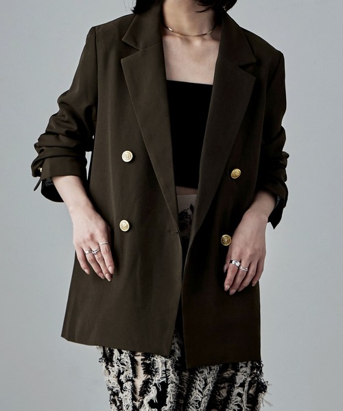 etoll.（エトル）の「トラディショナルツイルテーラードジャケット（テーラードジャケット・レディース・ネイビー/ブラウン/チャコールグレー/ブラウン系その他2/ベージュ・M）」の13枚目の写真